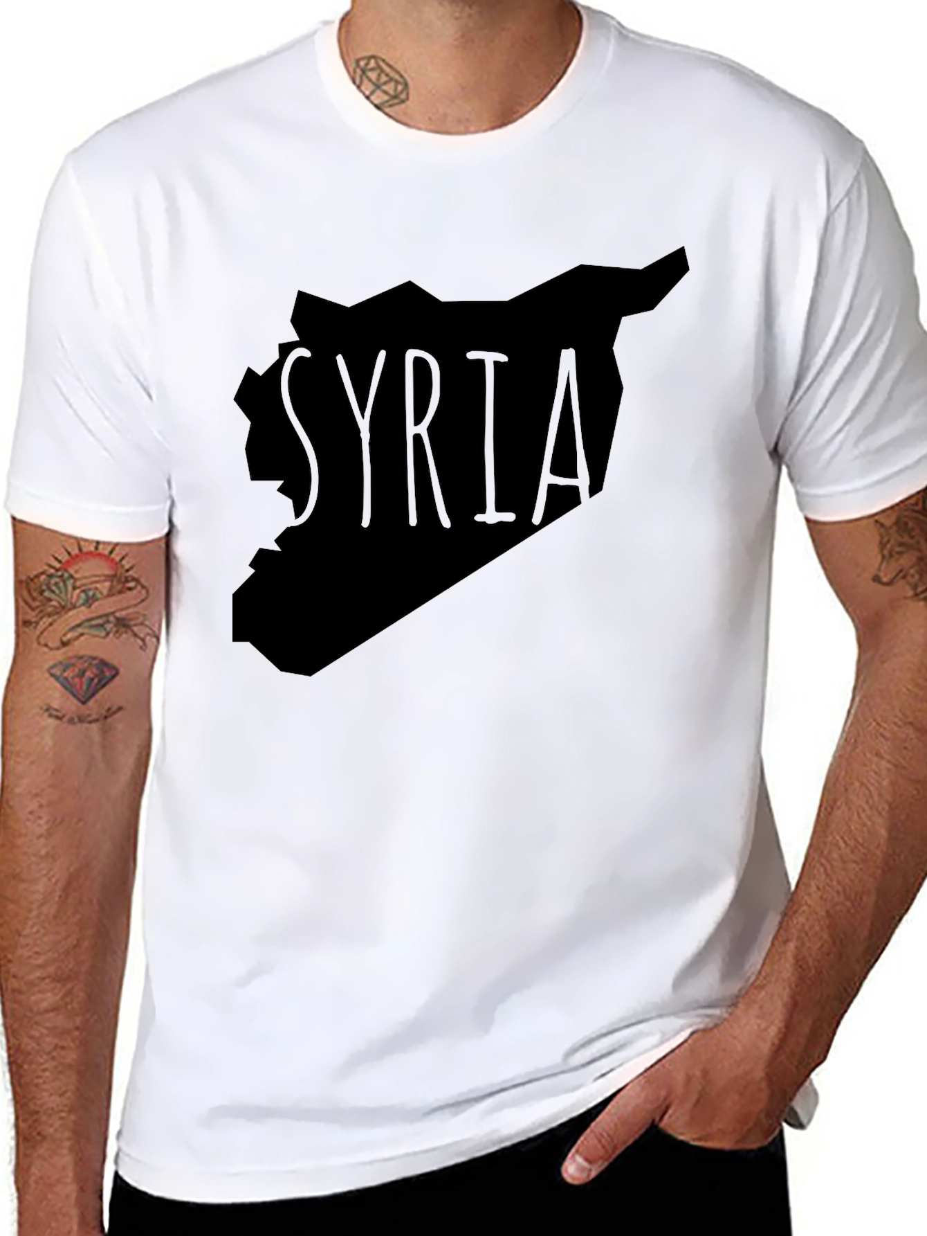 Syria Map T-Shirt - Black Graphic Tee