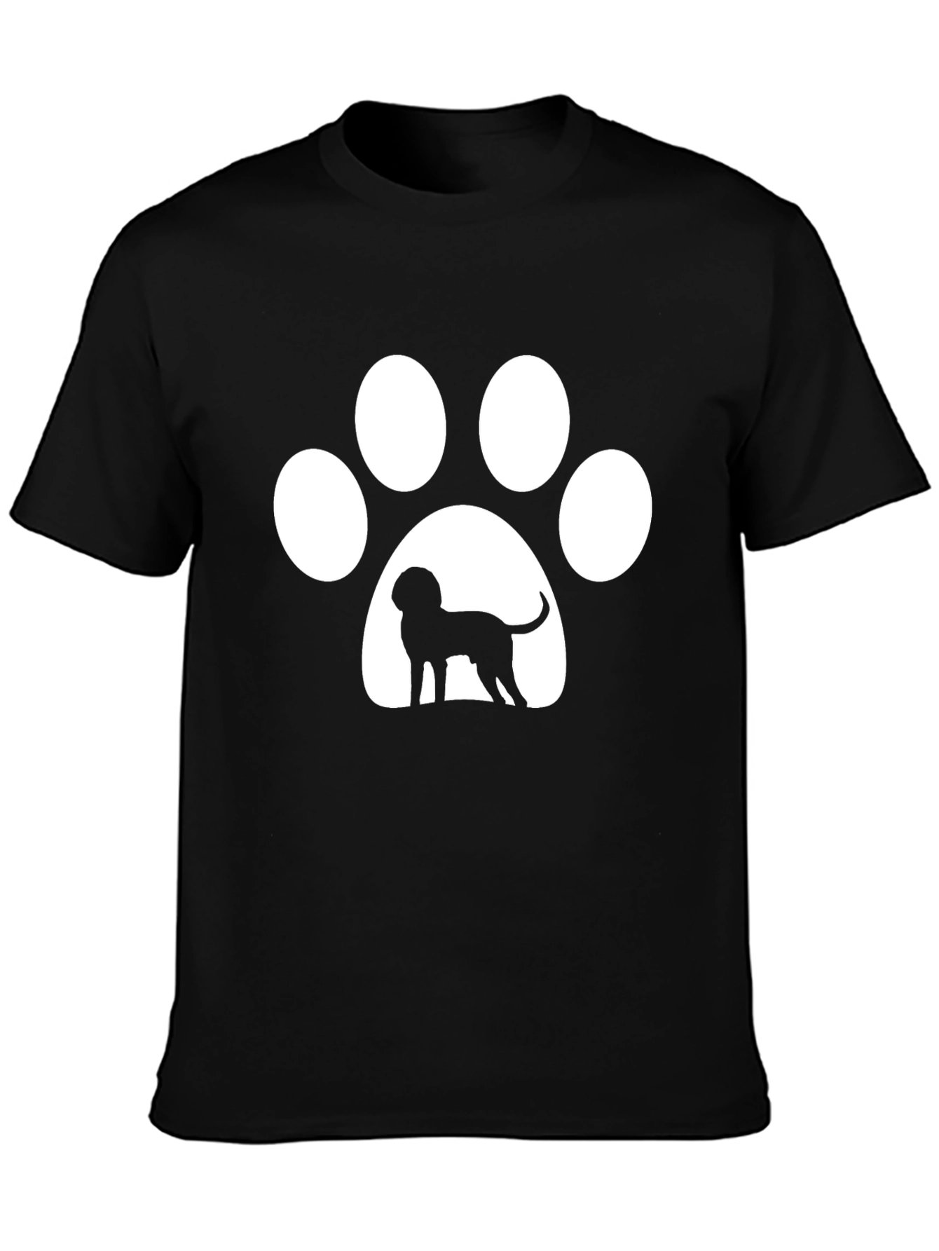 Dog Paw Print T-Shirt - Mens Black Tee