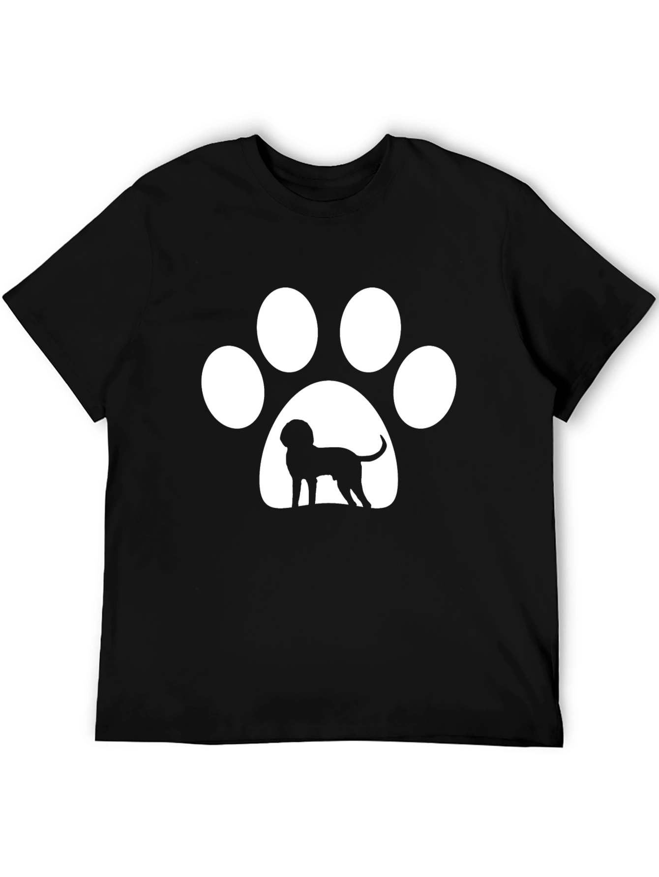 Dog Paw Print T-Shirt - Mens Black Tee