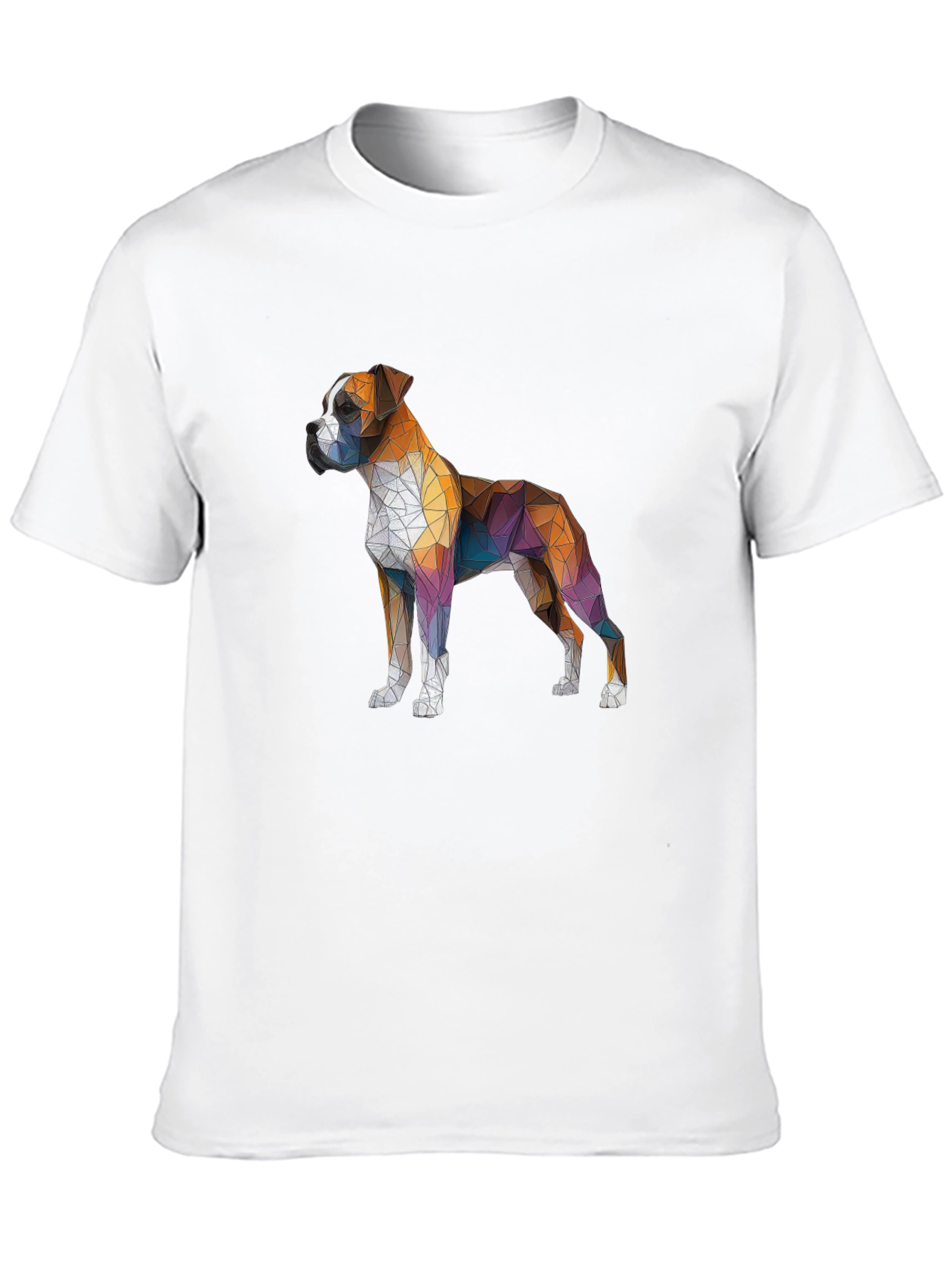 Geometric Boxer Dog Graphic Tee - Mens Black T-Shirt