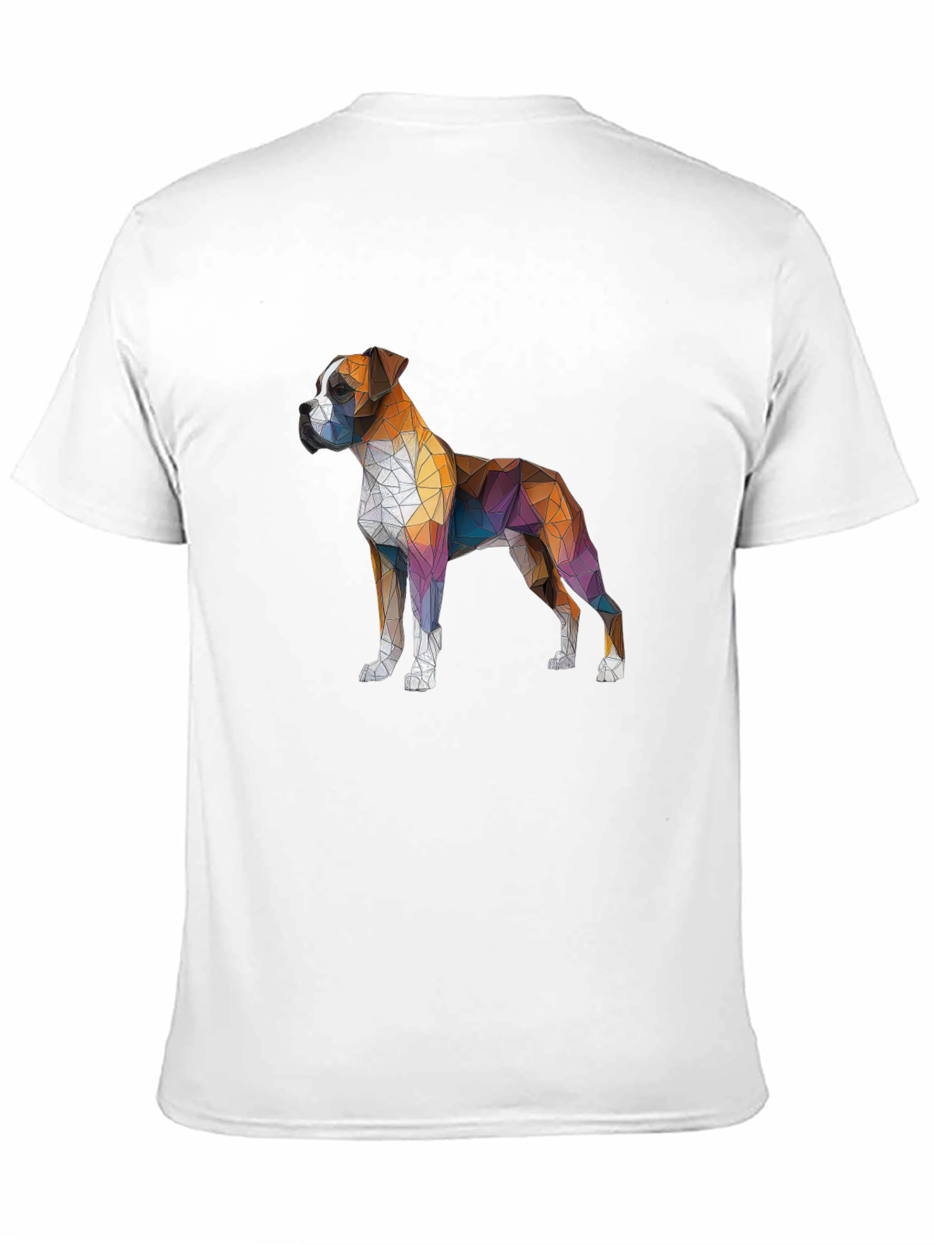 Geometric Boxer Dog Graphic Tee - Mens Black T-Shirt