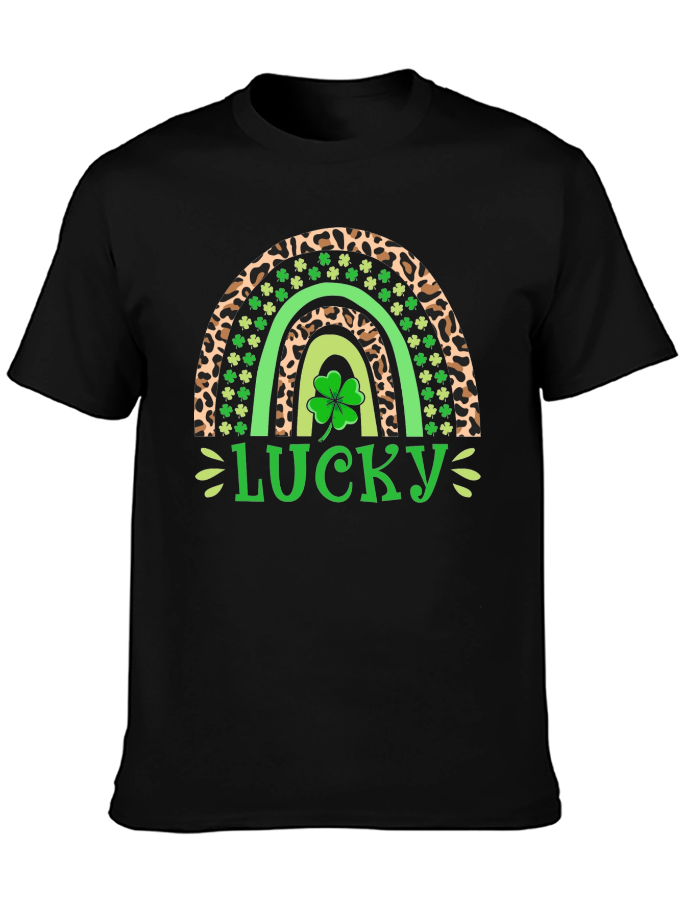 Lucky Leopard Rainbow St. Patricks Day T-Shirt