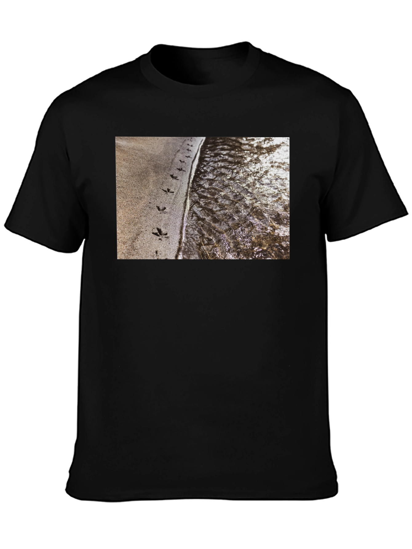 Nature Print Black T-Shirt