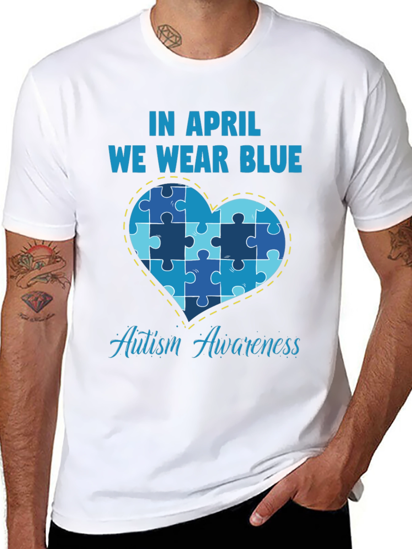 Autism Awareness T-Shirt - In April We Wear Blue