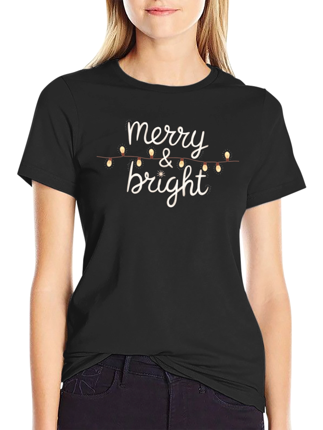 Merry & Bright Christmas Lights T-Shirt