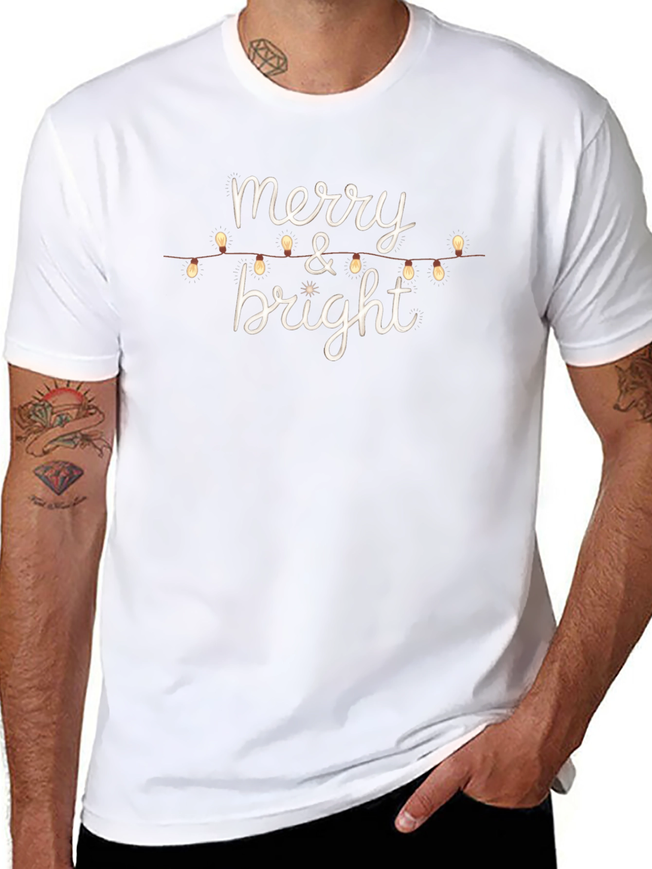 Merry & Bright Christmas Lights T-Shirt