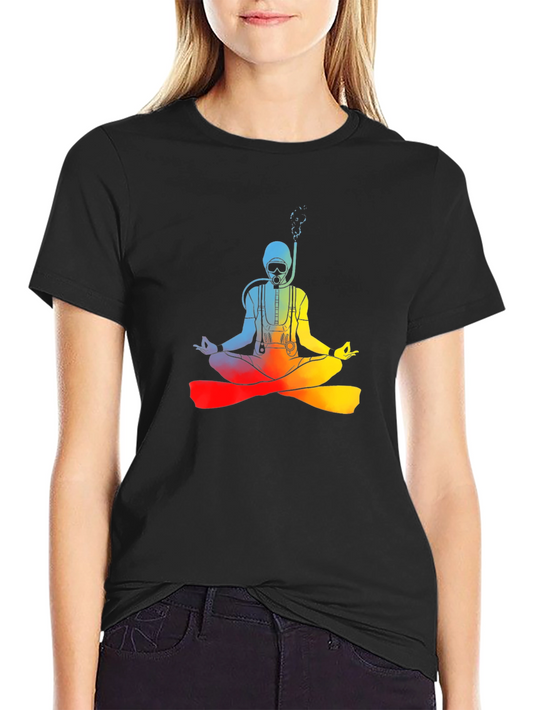 Diver Meditating Rainbow T-Shirt - Zen Underwater