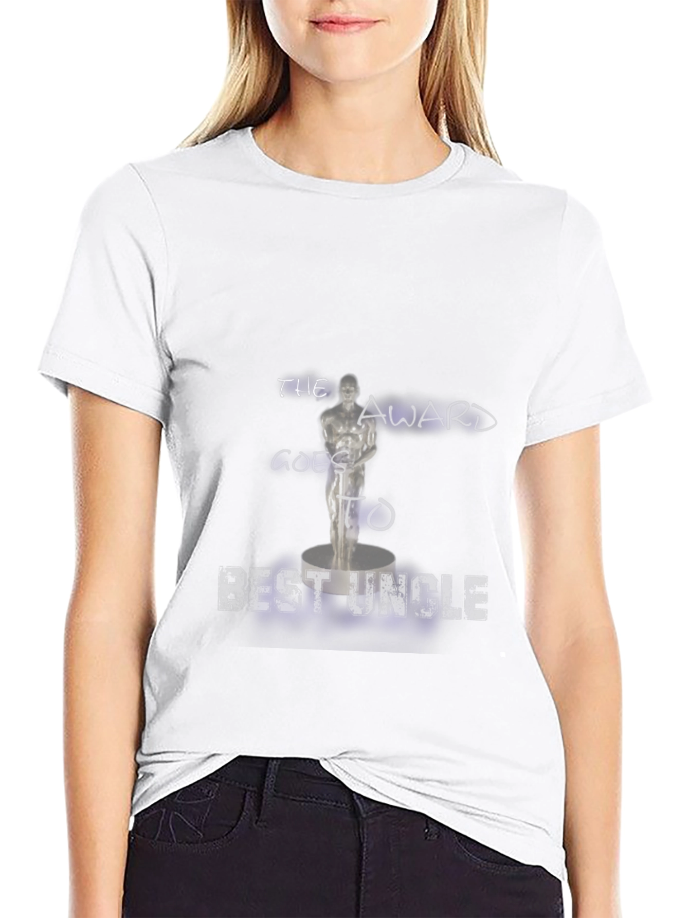 Best Uncle Award T-Shirt -  Black Cotton Tee