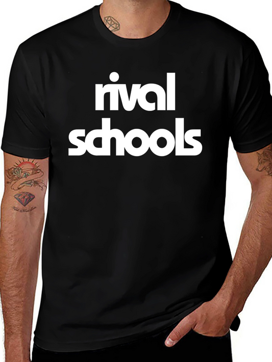 Rival Schools Graphic Tee - Black Cotton T-Shirt