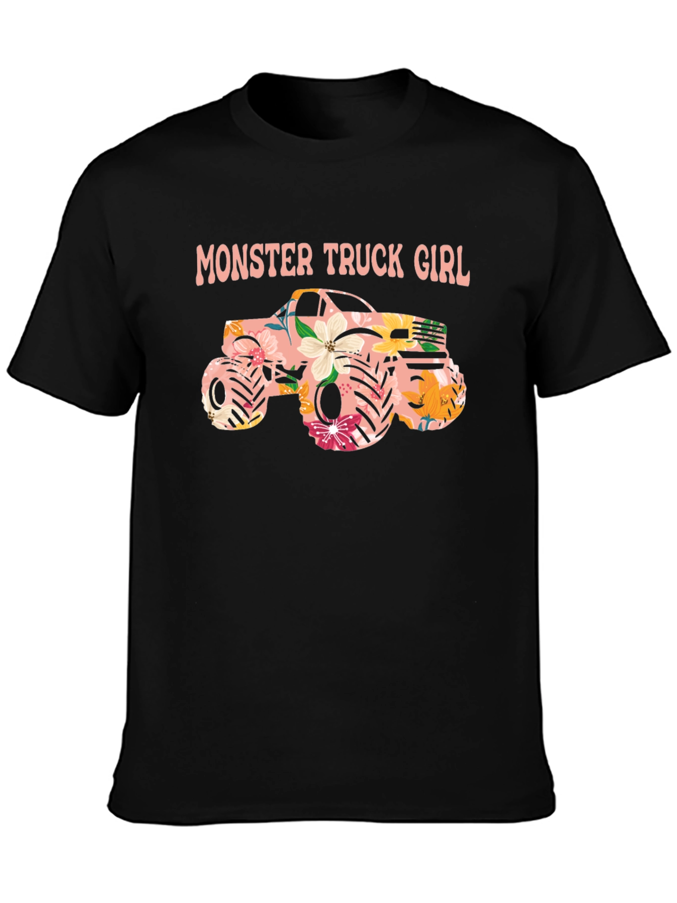 Monster Truck Girl Black Graphic Tee