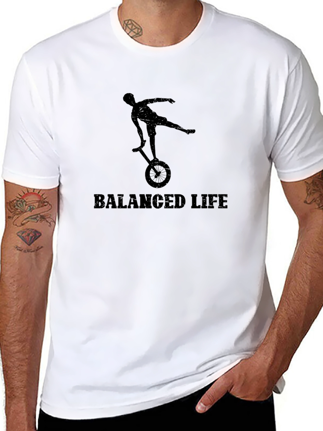 Balanced Life T-Shirt - Unicycle Design