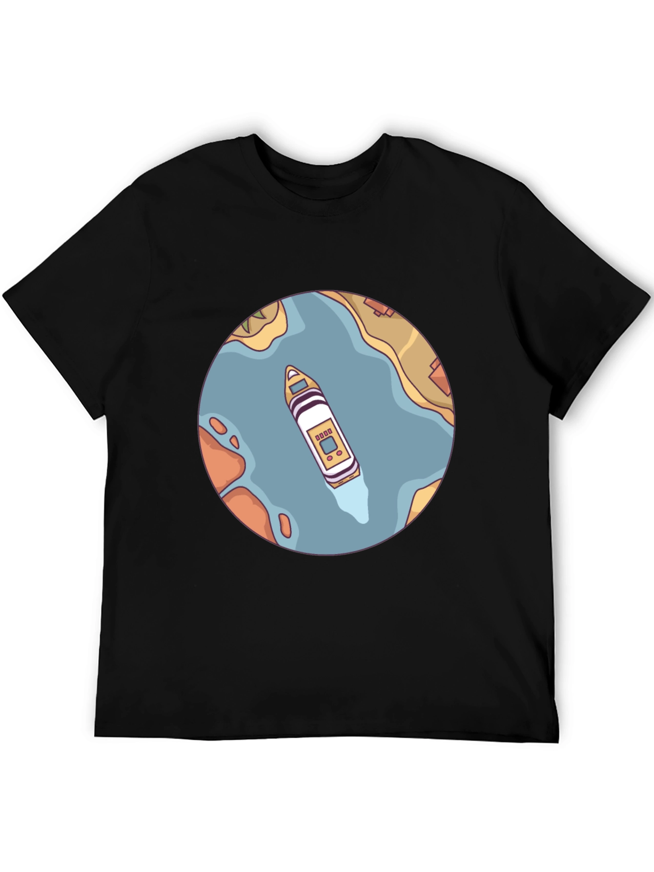 Nautical T-Shirt - Boat on River Graphic Tee