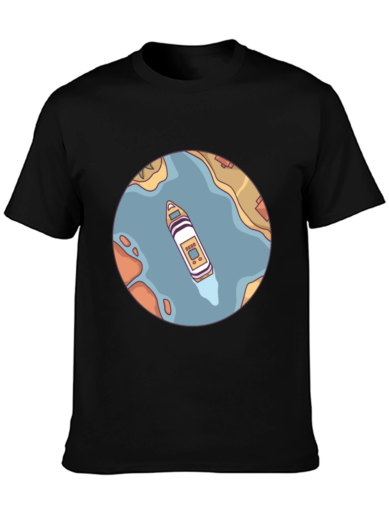 Nautical T-Shirt - Boat on River Graphic Tee