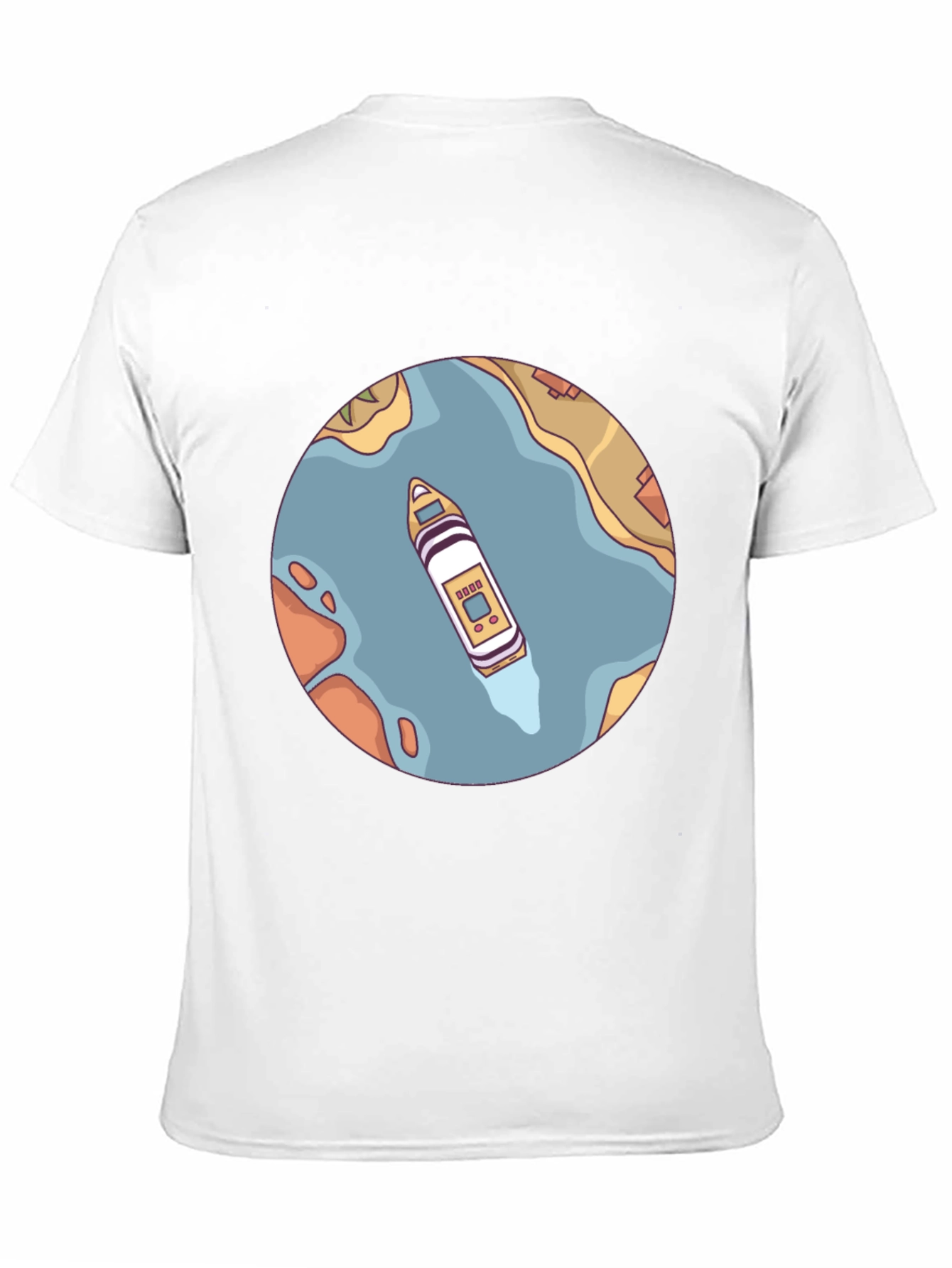 Nautical T-Shirt - Boat on River Graphic Tee