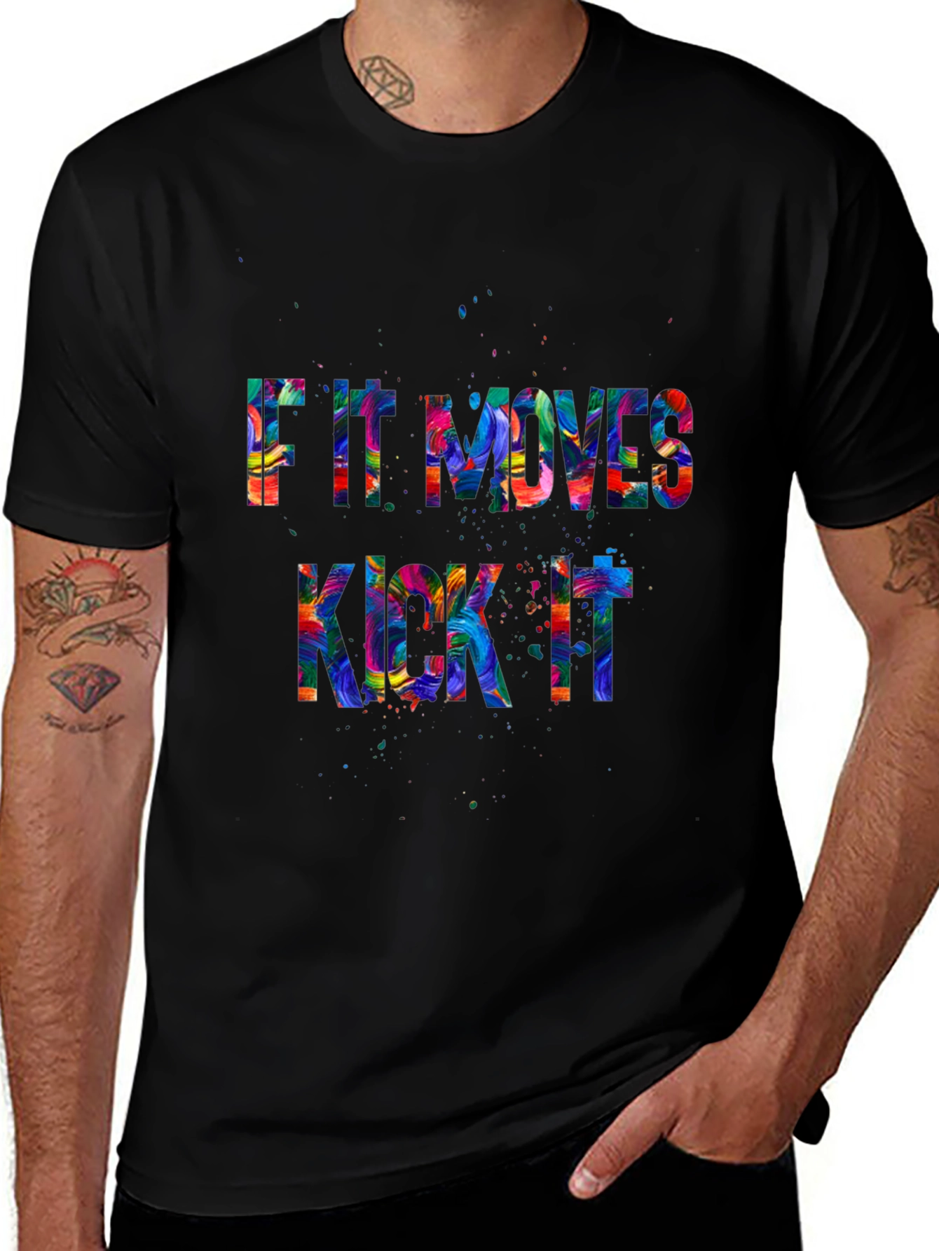 Humorous If It Moves Kick It Graphic Tee