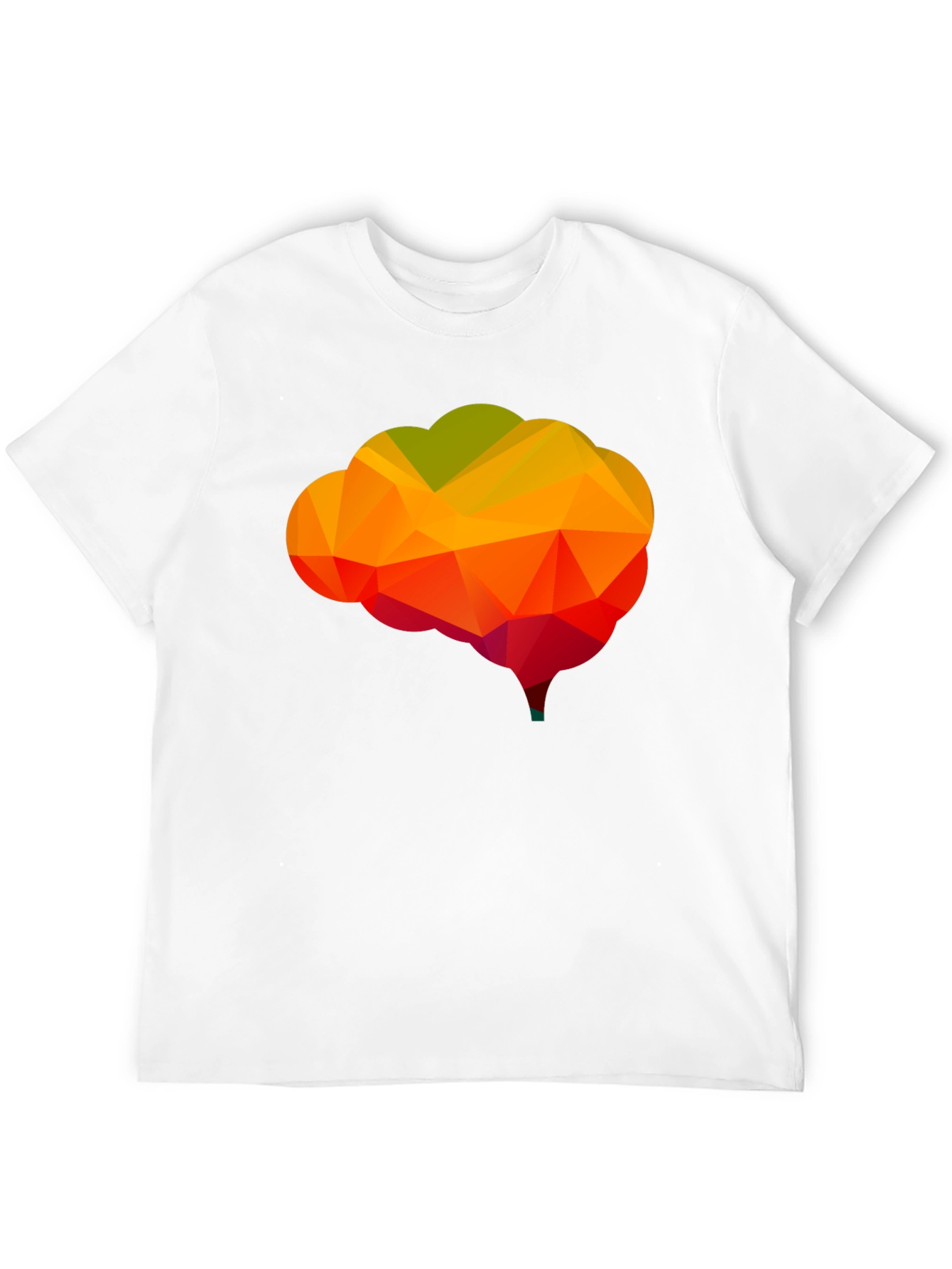 Geometric Brain Graphic Tee - Black Cotton Shirt
