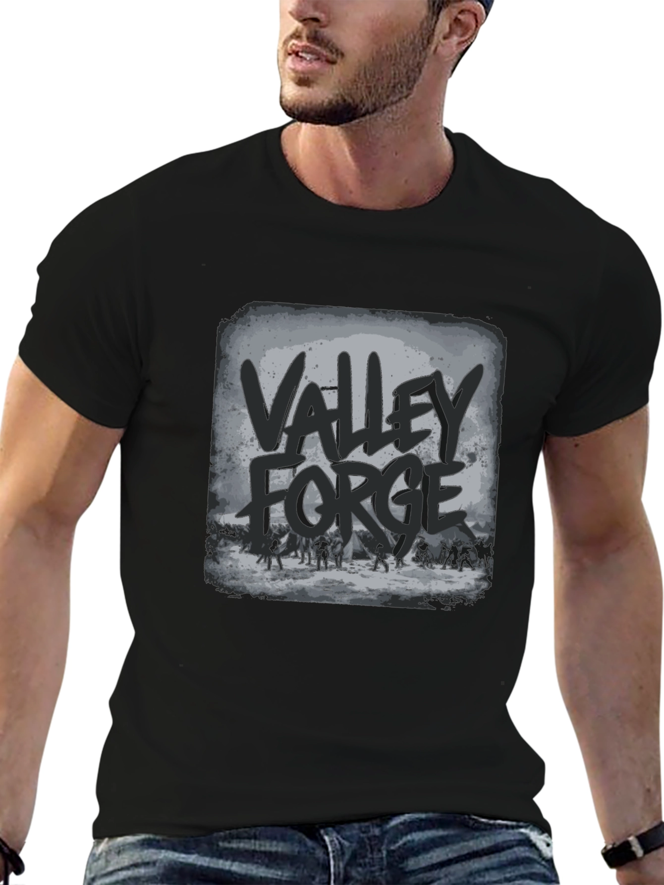 Valley Forge T-Shirt - Black Graphic Tee