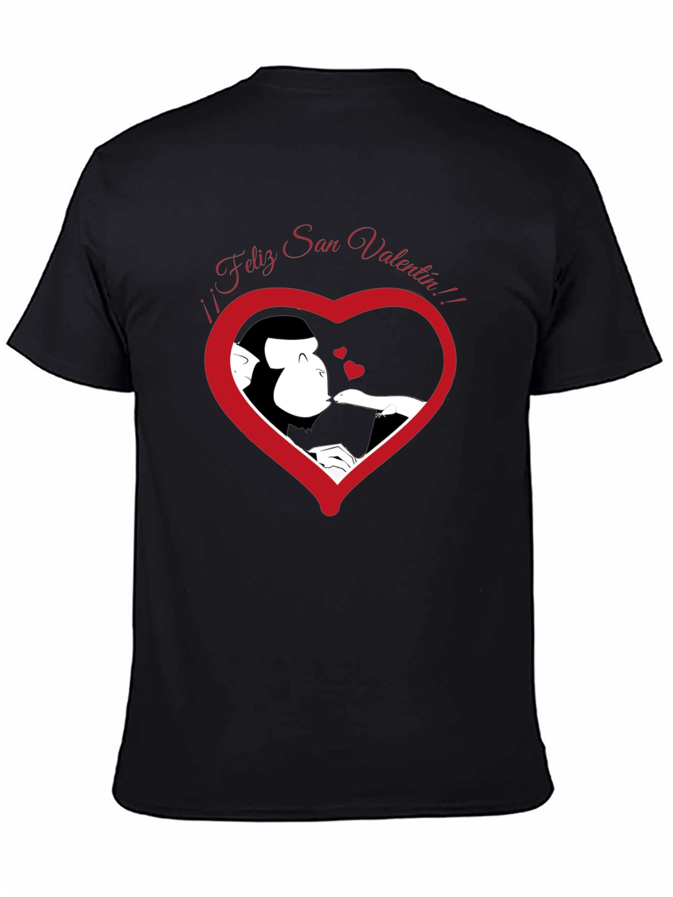 Feliz San Valentin Monkey Heart Graphic T-Shirt