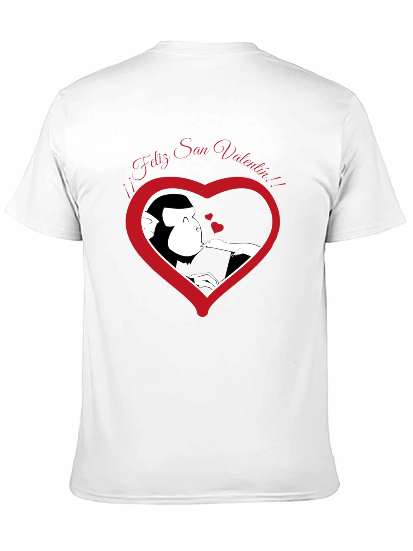 Feliz San Valentin Monkey Heart Graphic T-Shirt