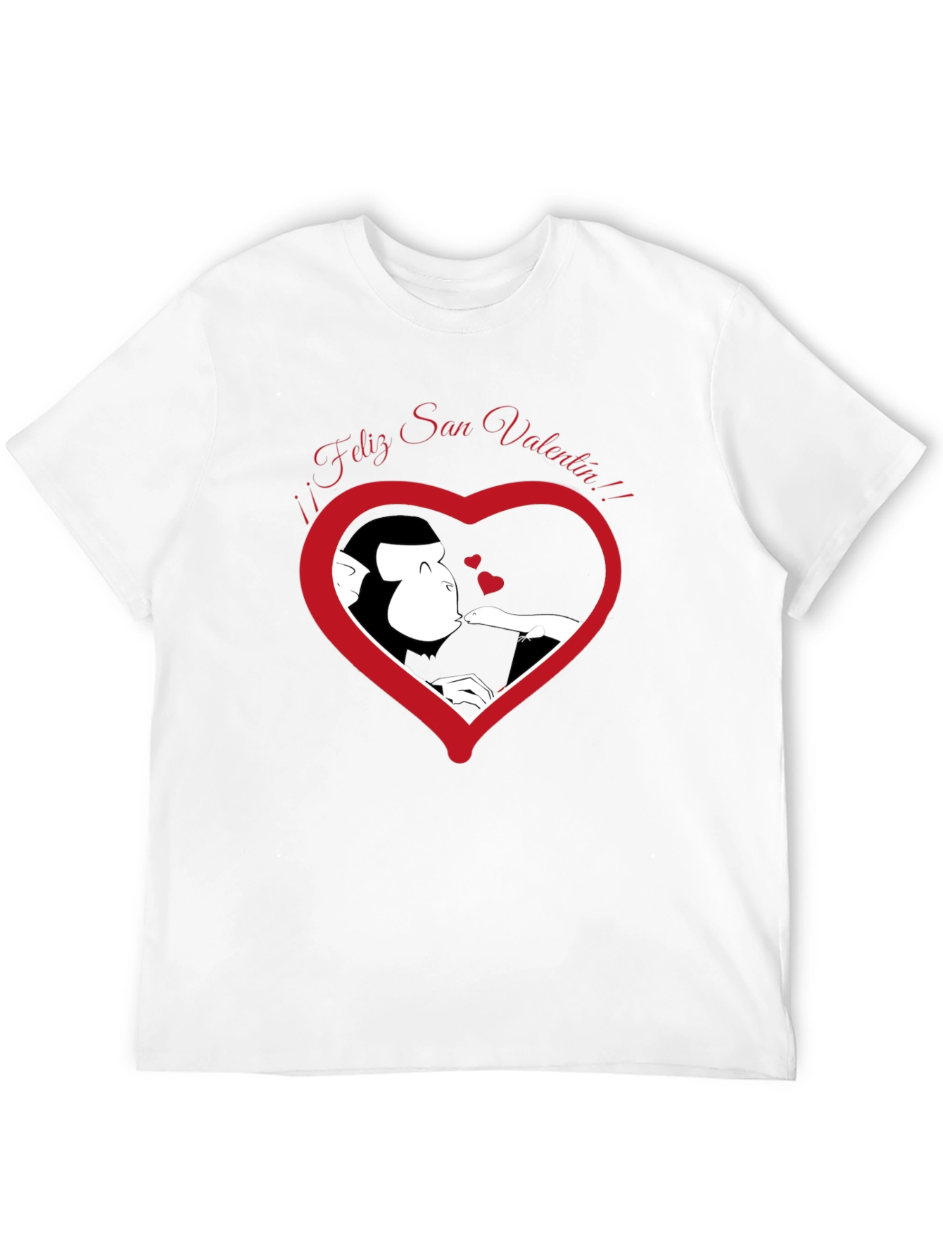 Feliz San Valentin Monkey Heart Graphic T-Shirt