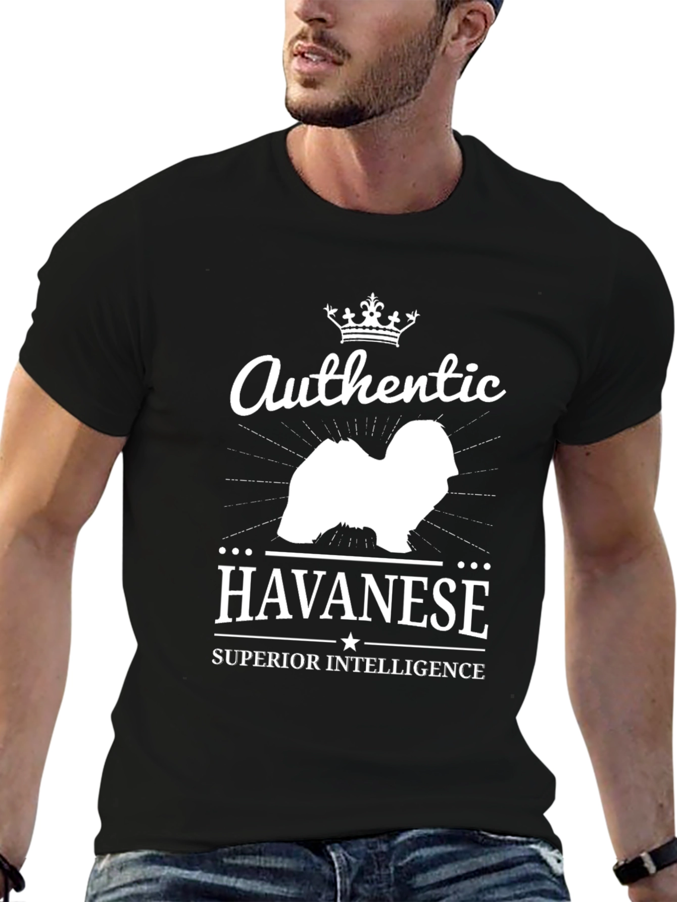 Authentic Havanese Superior Intelligence Black T-Shirt