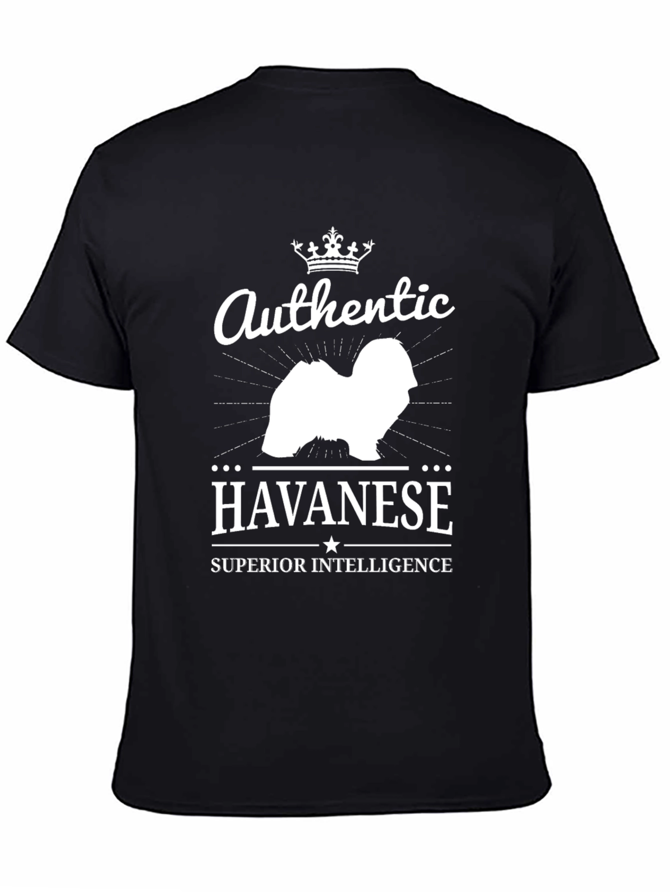 Authentic Havanese Superior Intelligence Black T-Shirt