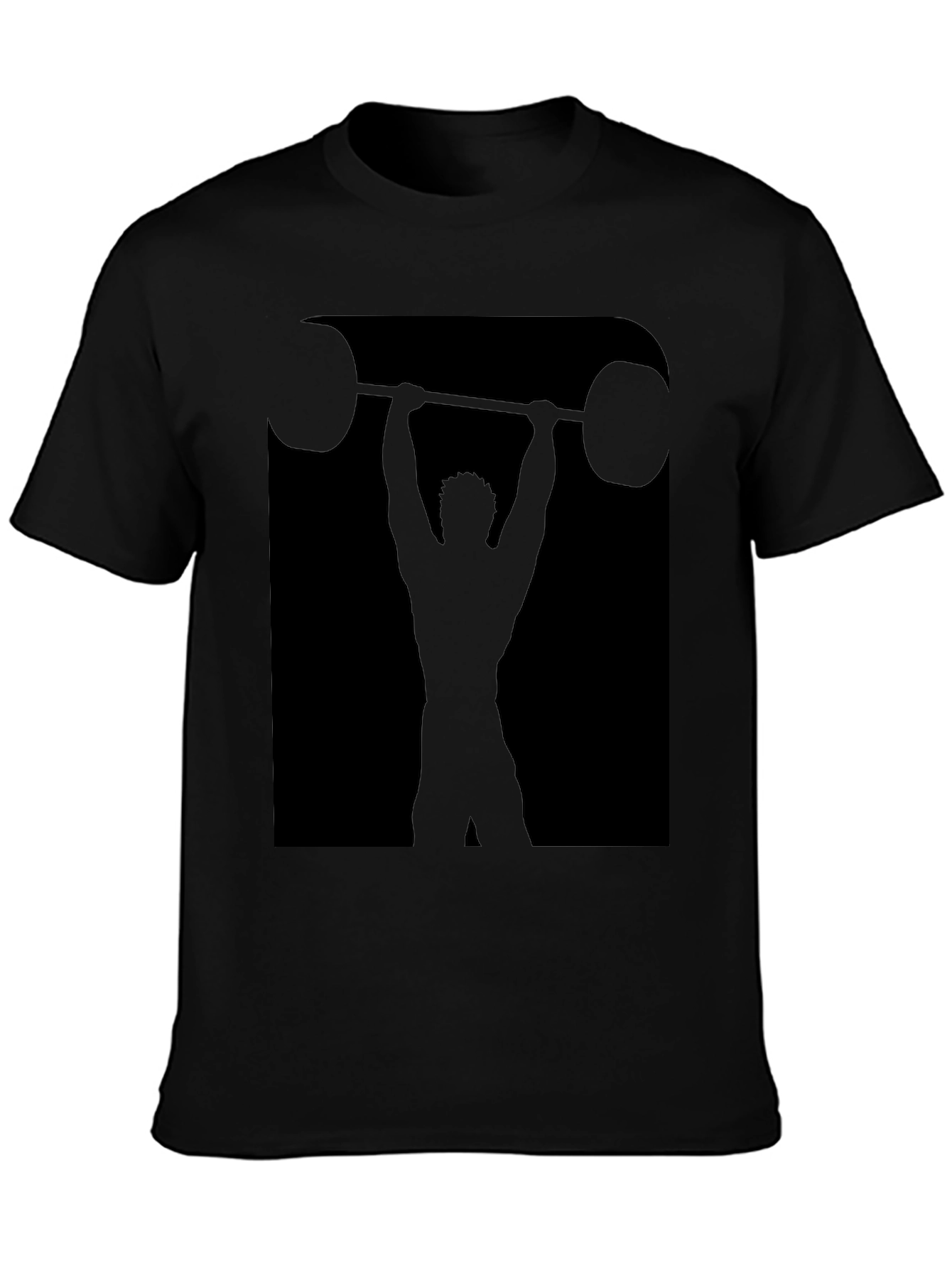 Weightlifting Silhouette Graphic Tee - Black
