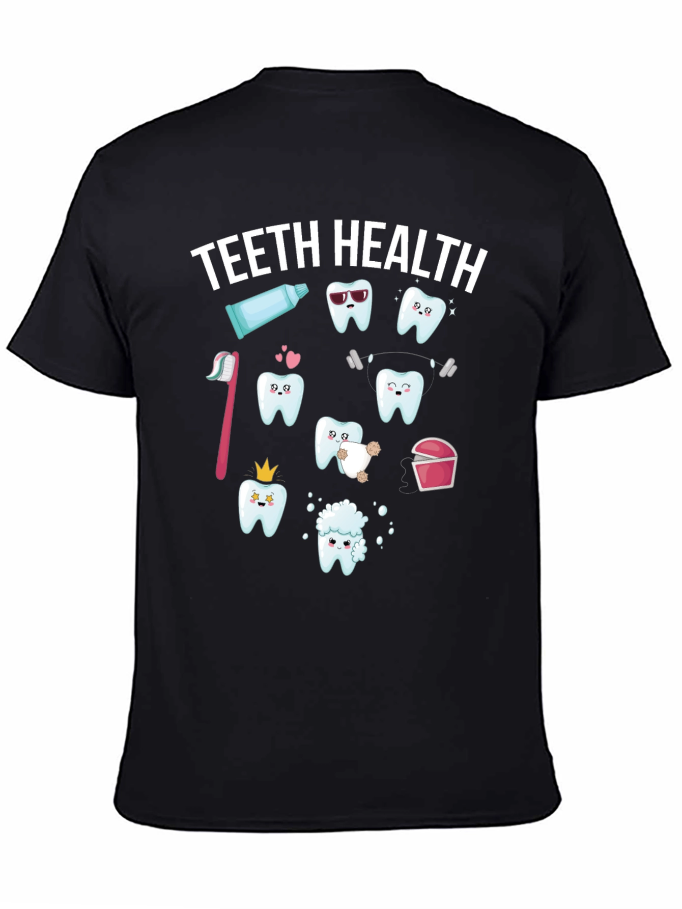 Teeth Health Graphic T-Shirt - Black Cotton Tee