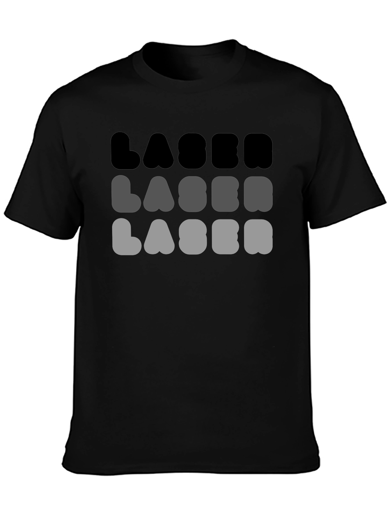 Laser Graphic Mens Black T-Shirt