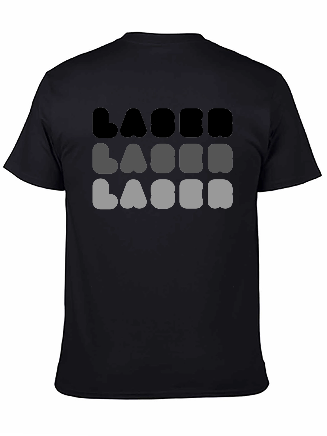 Laser Graphic Mens Black T-Shirt