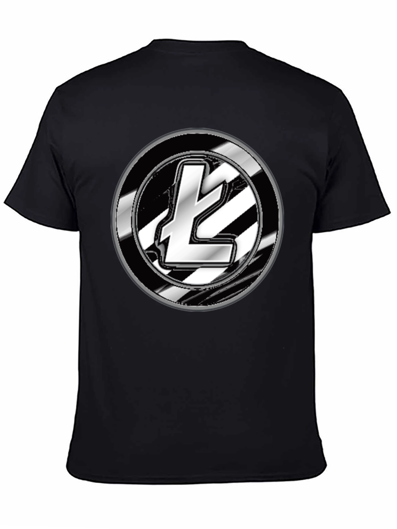 Litecoin Crypto Logo Graphic T-Shirt - Black