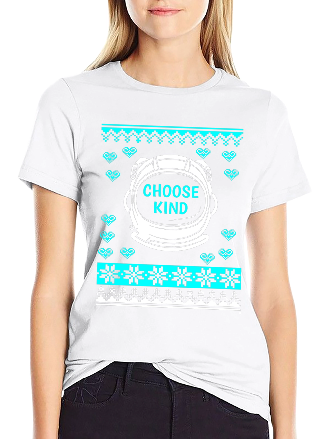 Choose Kind Astronaut Ugly Christmas Sweater T-Shirt