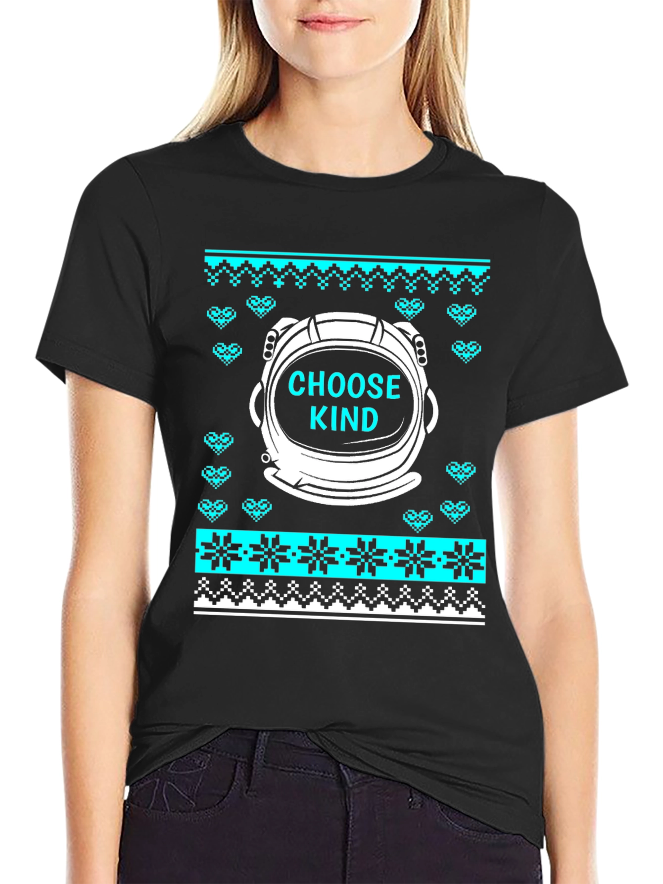 Choose Kind Astronaut Ugly Christmas Sweater T-Shirt