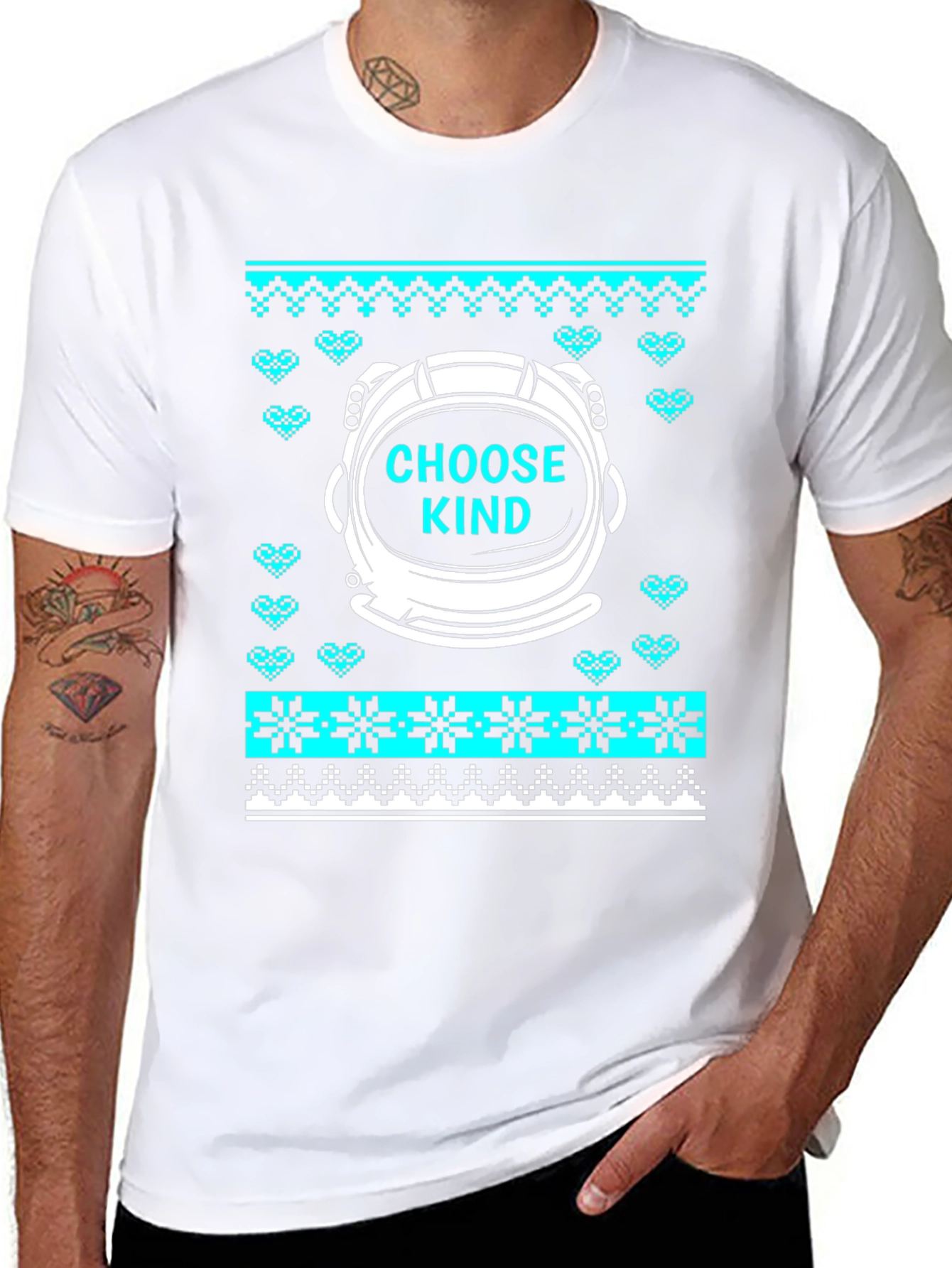 Choose Kind Astronaut Ugly Christmas Sweater T-Shirt
