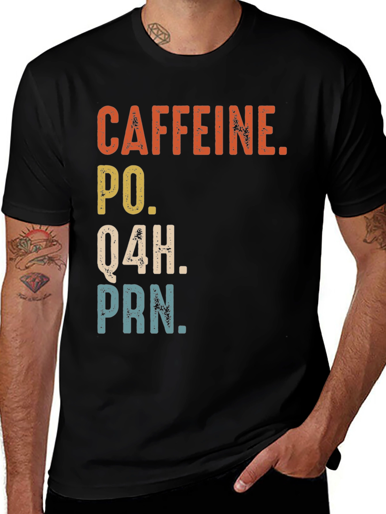Caffeine PO Q4H PRN Nurse Humor T-Shirt