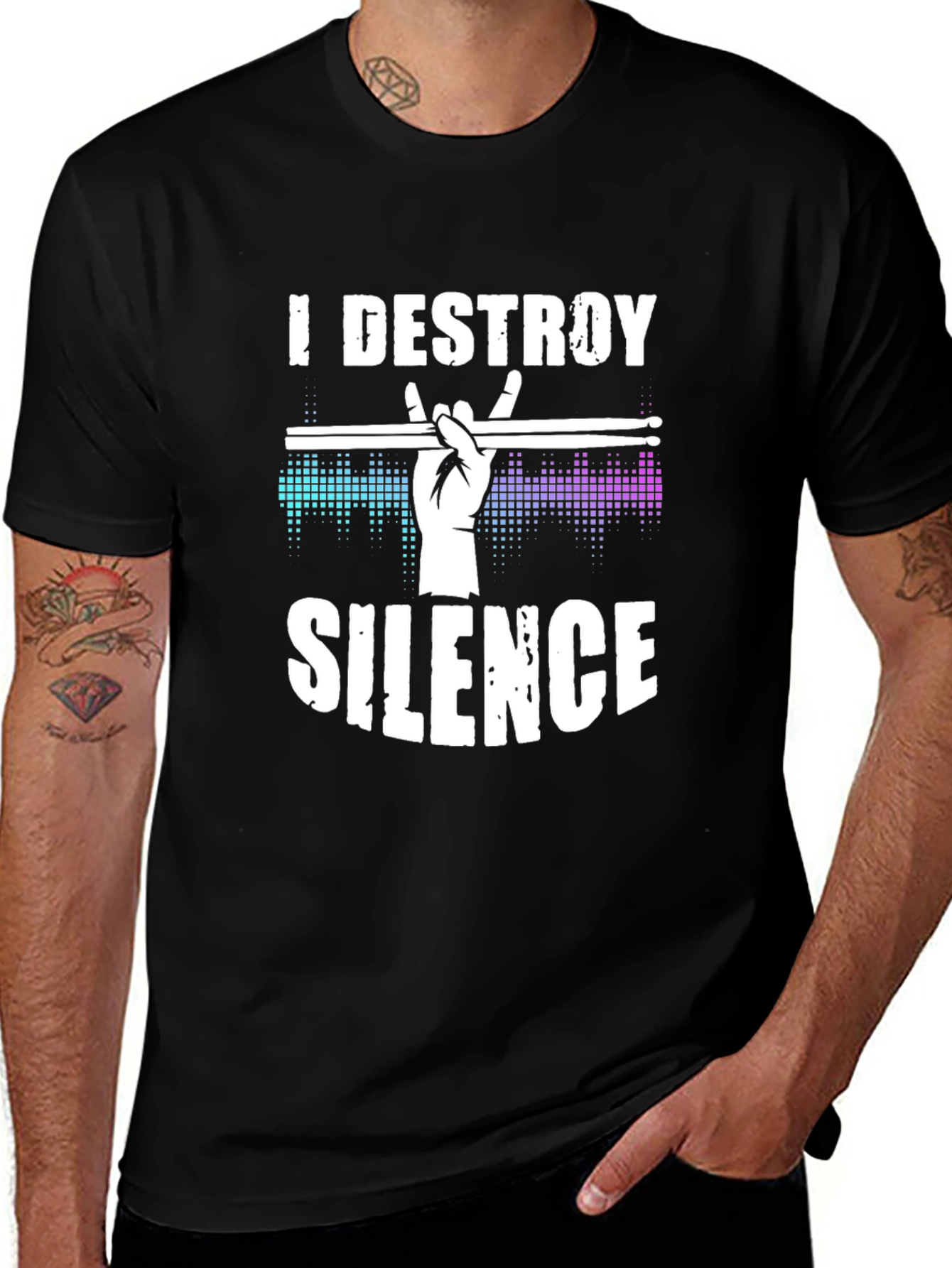 I Destroy Silence Drummer T-Shirt