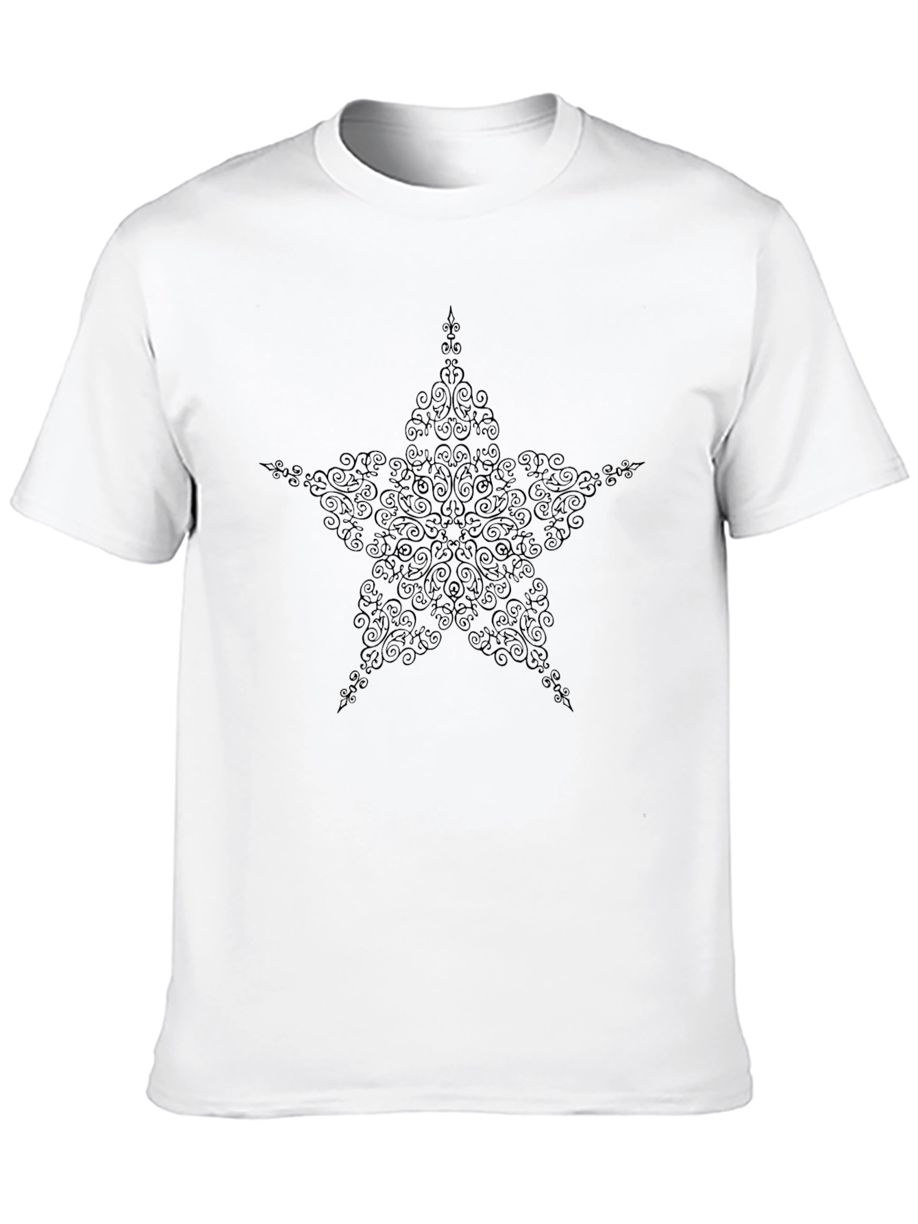 Stylish Black Star Swirl Graphic Tee