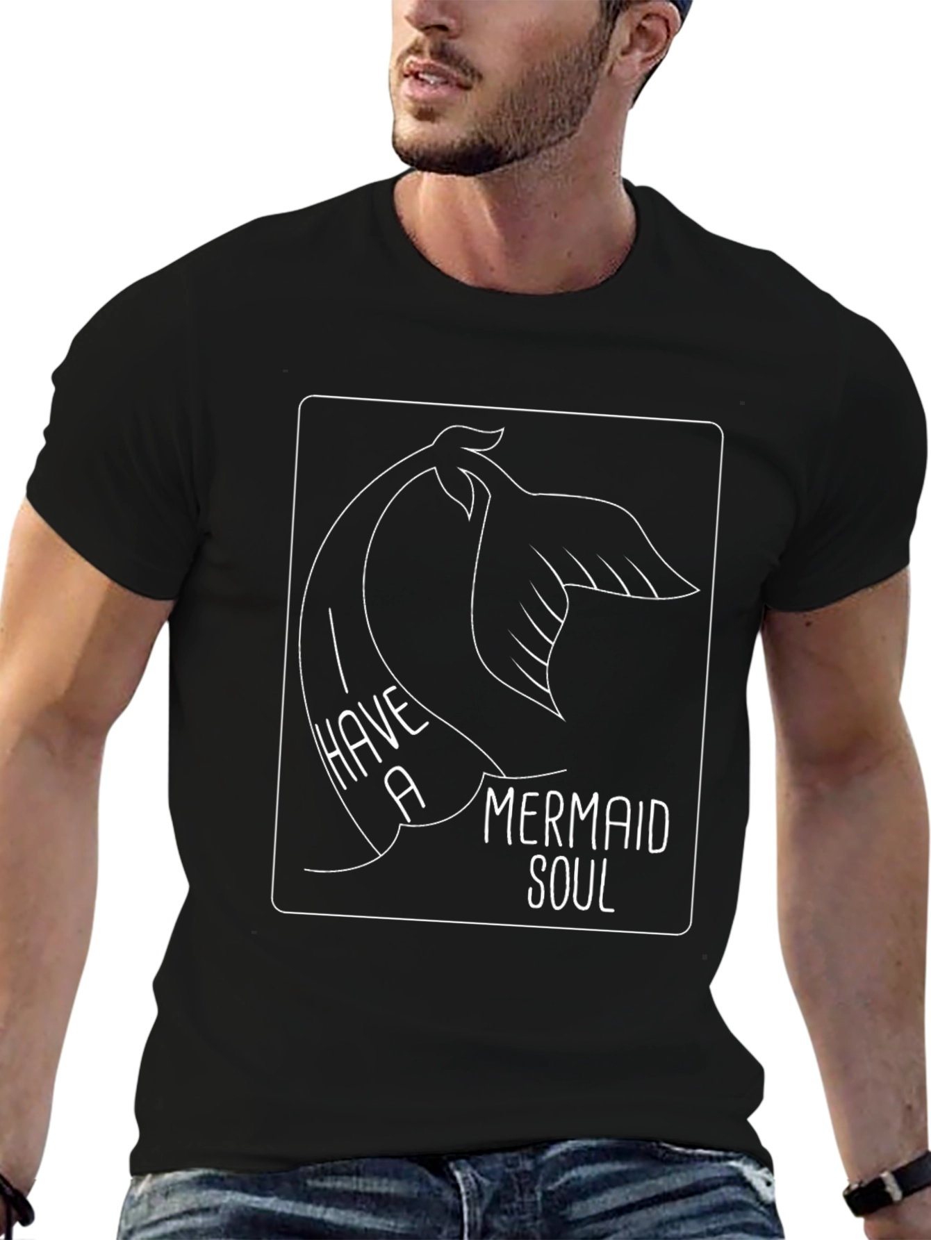 Mermaid Soul Graphic T-Shirt - Black