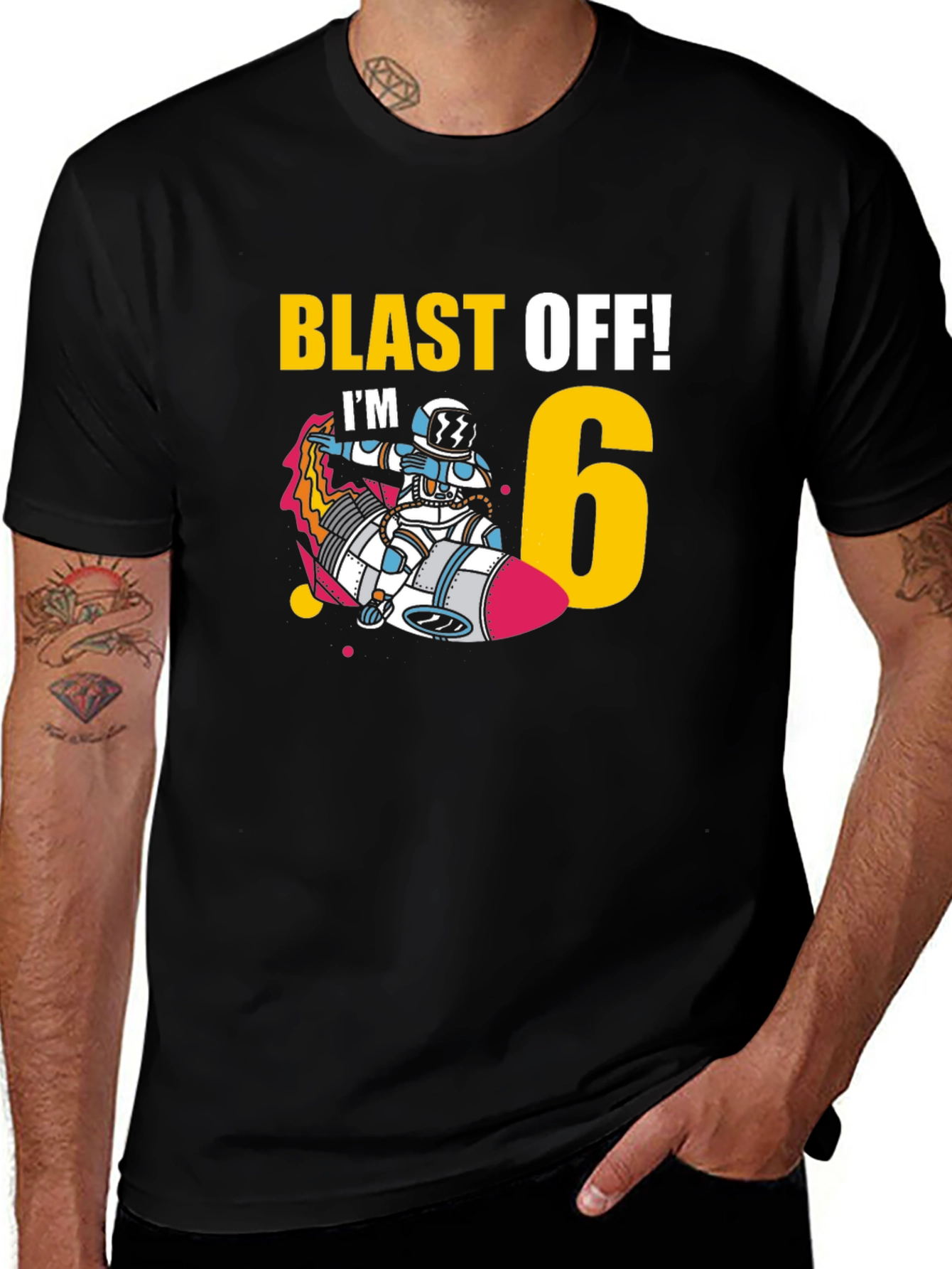 Blast Off Im 6! Birthday T-Shirt
