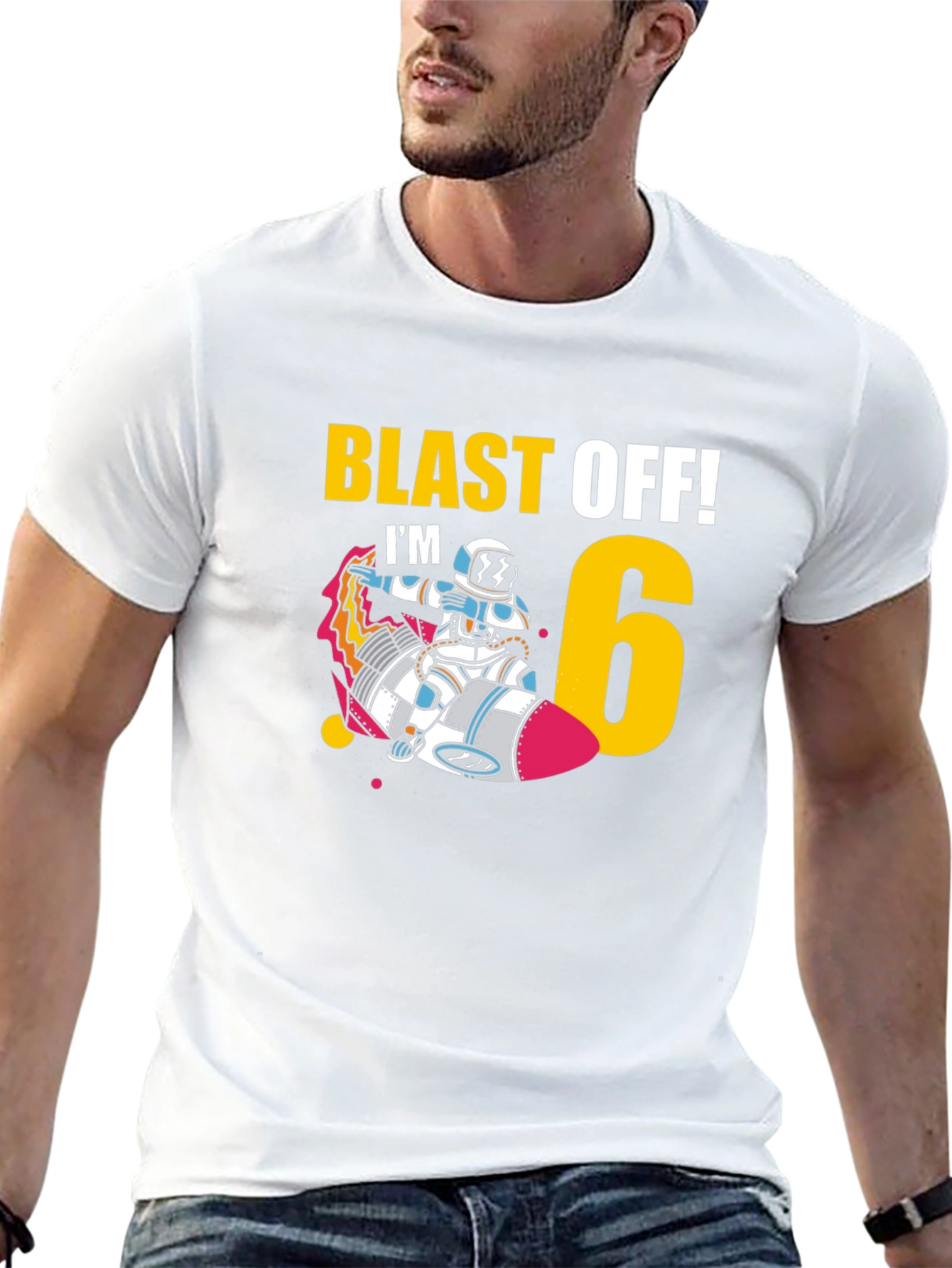 Blast Off Im 6! Birthday T-Shirt