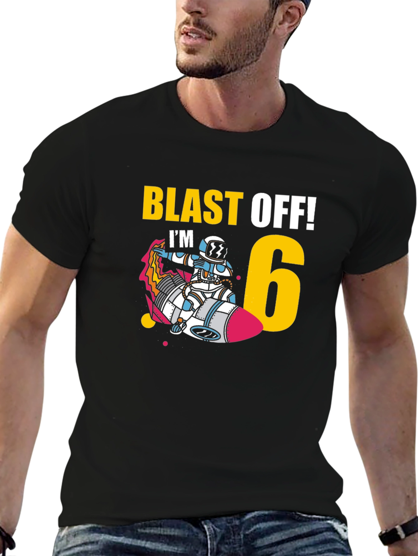 Blast Off Im 6! Birthday T-Shirt