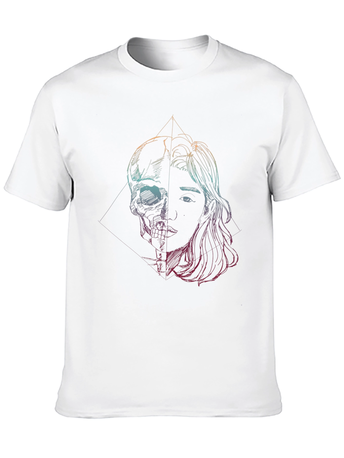 Skull & Woman Graphic Tee - Edgy Art T-Shirt