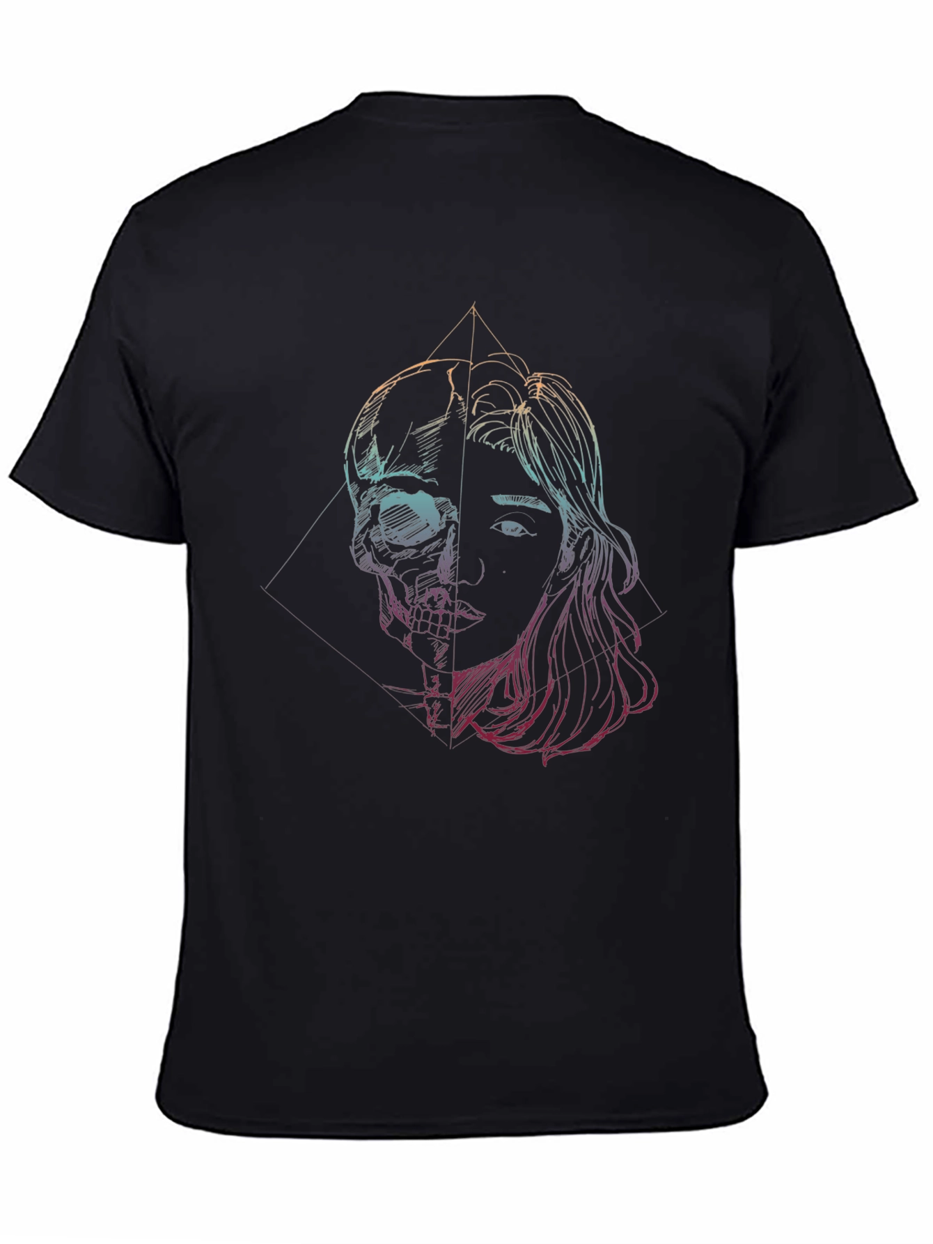 Skull & Woman Graphic Tee - Edgy Art T-Shirt