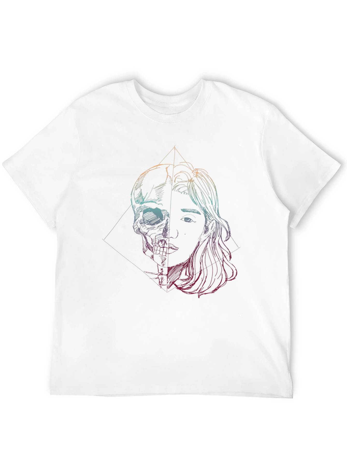 Skull & Woman Graphic Tee - Edgy Art T-Shirt