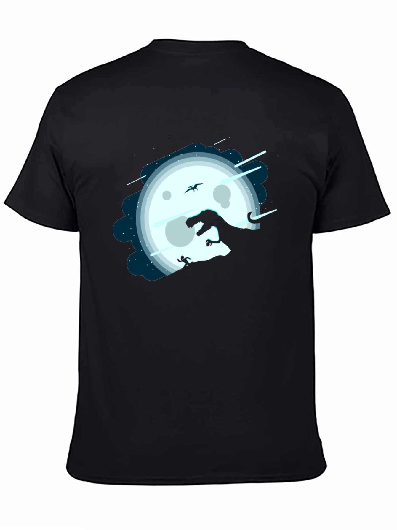 Dino Moon Silhouette Tee - Unique Graphic Print Shirt