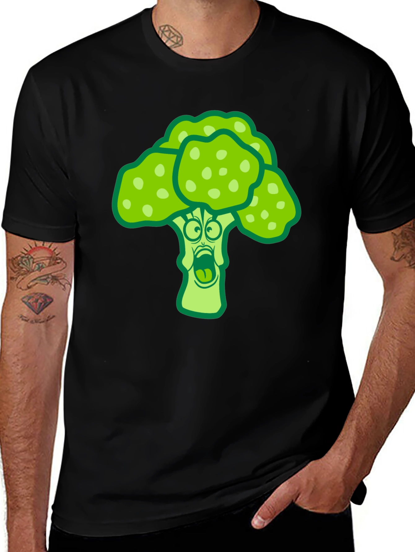 Broccoli Cartoon Graphic Novelty Tee