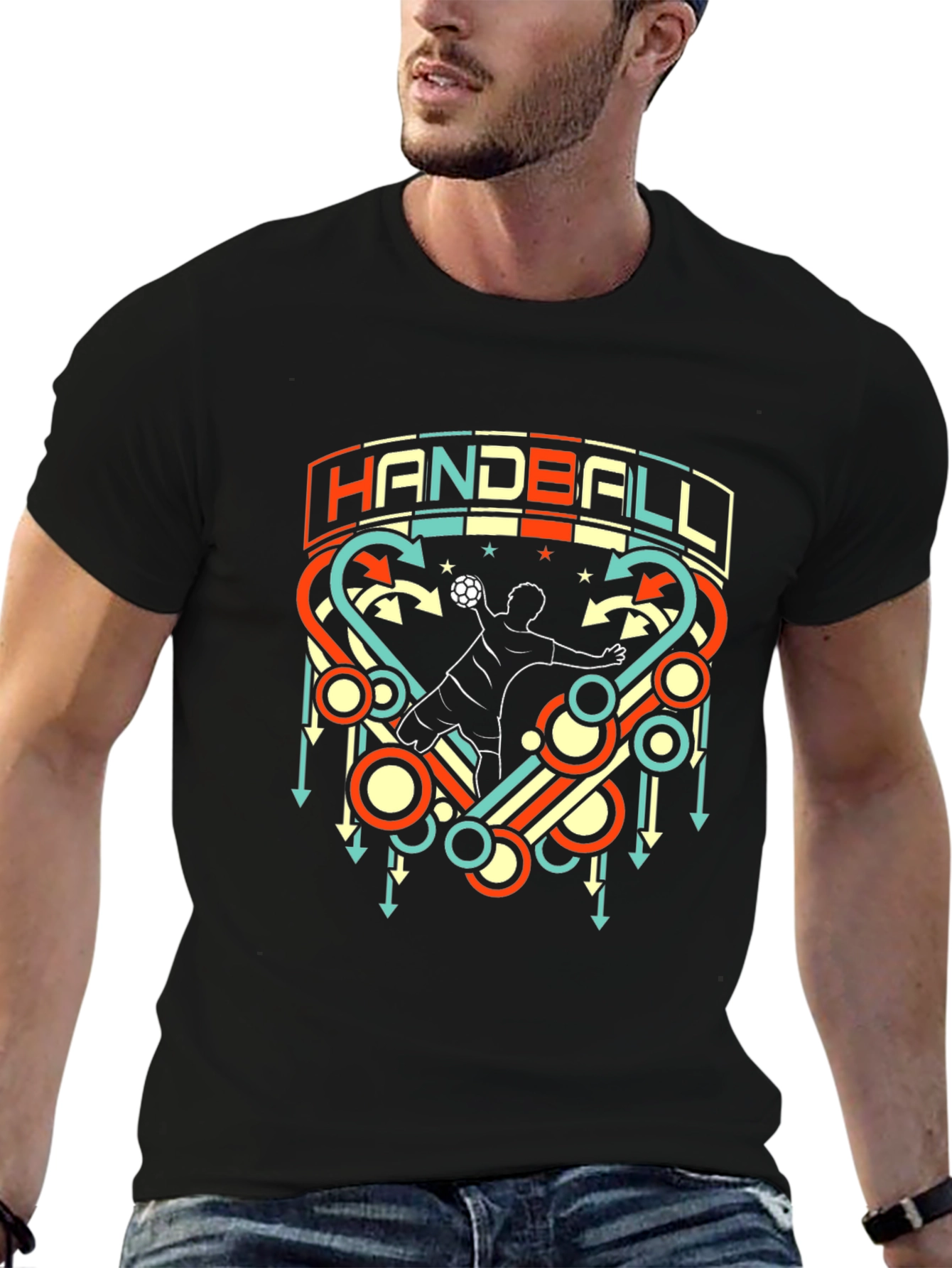 Handball Graphic T-Shirt Retro Style