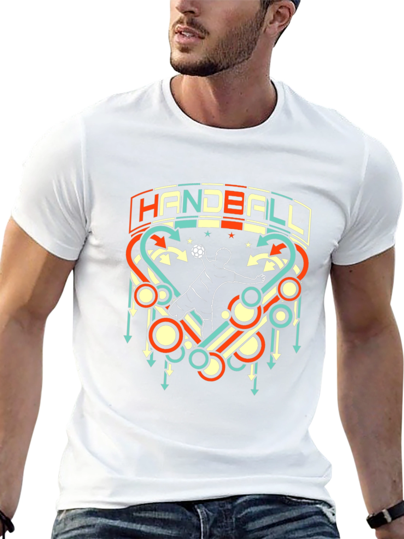 Handball Graphic T-Shirt Retro Style