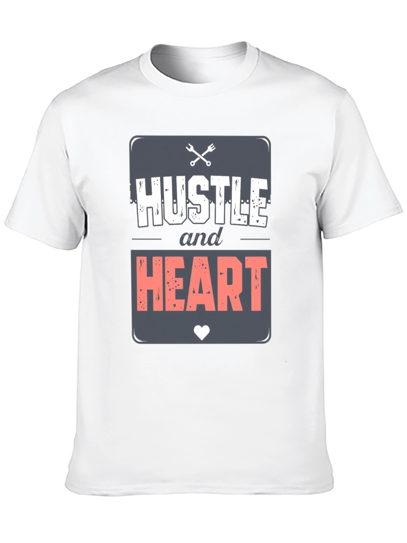Hustle & Heart Graphic Tee - Motivational Mens T-Shirt