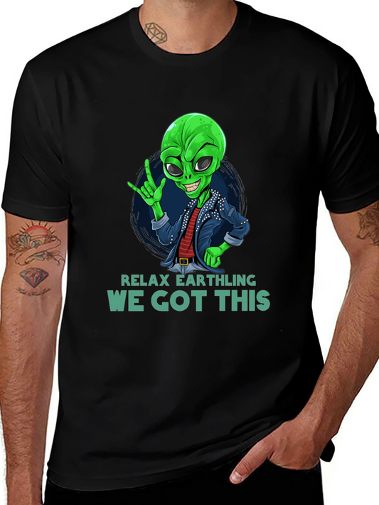 Relax Earthling T-Shirt - Alien Graphic Tee